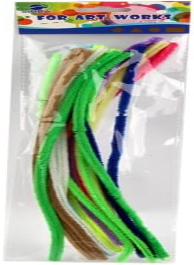 Simba MT202 Multicolored 20-Piece Velvet Chenille Stems, Flexible Craft Solution for Home, School, and Creative Projects